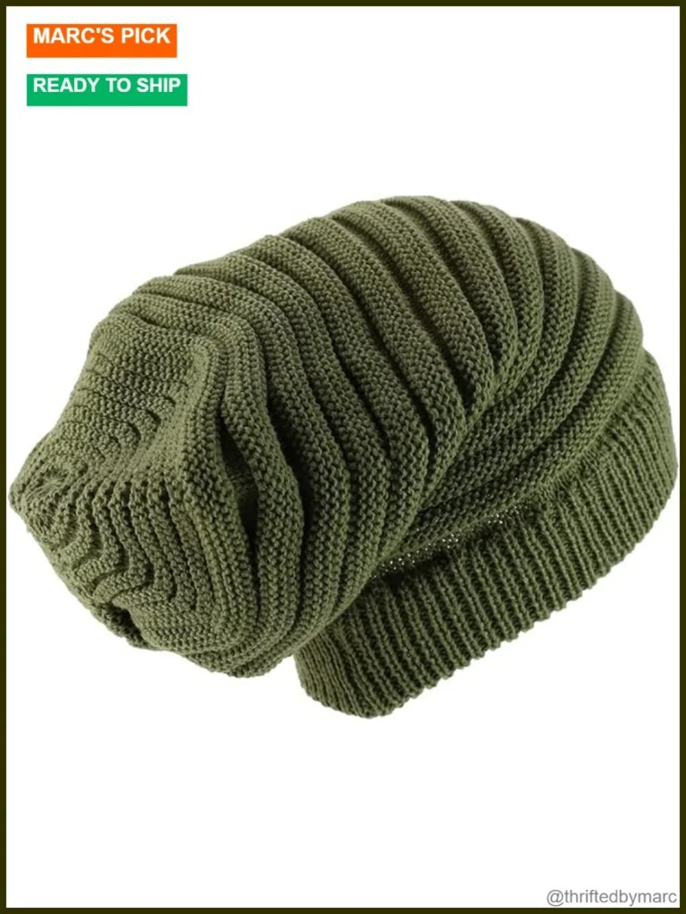 Ribbed Long Knit Dreadlock Rasta Beanie - Stretchable Acrylic